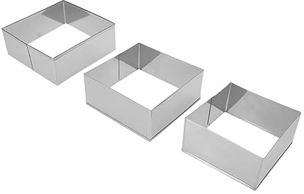 COLLBATH 3piezas Molde Cuadrado Para Galletas De Acero Inoxidable Cortador Cuadrado Herramienta Para Hornear Molde Para Hornear Postres Diy Para Hacer Galletas y Dumplings La Cocina