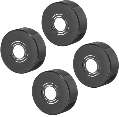sourcing map 4pcs Shower Arm Flange 70mm/2.8 OD Escutcheon Plate ABS Round Plumbing Cover Plates for 20mm/0.8 Dia Water Pipe Faucet Decoration Accessories, Black