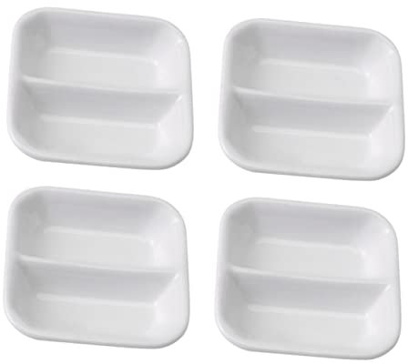 OFFSCH Piatto Per Snack in Ceramica Creativo Design A Due Scomparti Per Condimenti E Salse Giapponesi Conciso E Pratico Per Spuntini Domestici