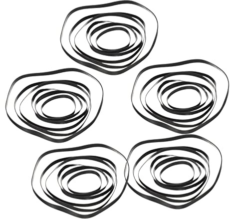 HOMSFOU 50 Stück Gürtel für Tonbandgeräte Fahren Kassettendeck Vinyl-Recorder Drehscheibe Bausatz Audio Kassetten Audio Cassette Gummiriemen für Recorder Rekorder-Belohnungsgürtel Black