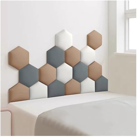 Adesivi da parete 3D esagonali, per tappezzeria, per camera dei bambini, autoadesivi, anti collisione, colore blu scuro, 120 x 70 cm