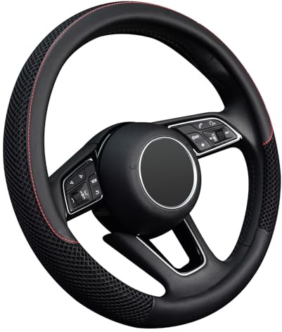 GmeDhc Coprivolante Auto Universale 37-39cm, Copri Volante Traspirante e Assorbente del Sudore, Accessori Auto Decorazione, per la Maggior Parte delle Automobili