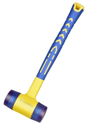 Fazvncv Rubber Hammer Double Face Glazing Window Nylon Hammer Integrated with Round Head Nonslip Handle Hand Tool Accessories