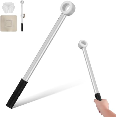 CALLARON Fensteröffner Griff O-Förmige Push-Pull-Jalousiestange Mit Haken Kabellose Fensterhilfe Stange Für Jalousien Rollos Und Erkerfenster 17.72 Zoll Lang