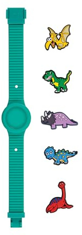 HIP HOP, Collezione PINTASTIC!, Cinturino Orologio 32 mm per Bambini, in Silicone Lavabile e Ipoallergenico, Personalizzabile con 5 Elementi Decorativi a Tema Inclusi, Idea Regalo Bambini