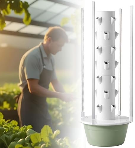 Kit di coltivazione 20/28/36 fori, torre da giardino con di pompaggio, torre da giardino verticale da interno a 5/7/9 strati per erbe aromatiche, frutta e verdura.,5Layers