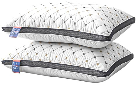 diceevil 2er Set Kopfkissen 48x74cm, Verstellbare Faserfüllung Bettkissen, Hypoallergen Bequemes Weiches und Atmungsaktiv Kissen, Waschbaren Schlafkissen für Seite Magen oder Rücken Schläfer