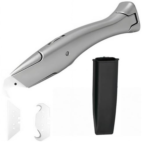 Ensemble de Couteaux à Crochet, Cutter Professionnel, Lame de Cutter avec Trapeze et Petite Lame à Crochet - Idéal pour la Découpe Précise de Revêtements de Sol en PVC, Durable et Tranchant