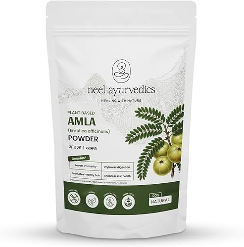 Neel Ayurvedics Amla Pulver 100 g – Bio Indische Stachelbeere – natürliches Vitamin‑C Superfood zur Haar‑ & Hautpflege, Antioxidans, ayurvedisches Nahrungsergänzungsmitte