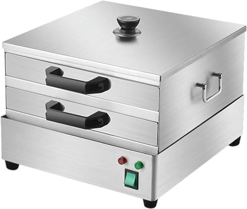 OWOHYG Vaporiera elettrica Multifunzione per involtini di Riso e tagliatelle - Macchina per Cucinare Cibo Cinese a 2 Strati con 3 vassoi per la Cottura a Vapore per la Cucina Cantonese