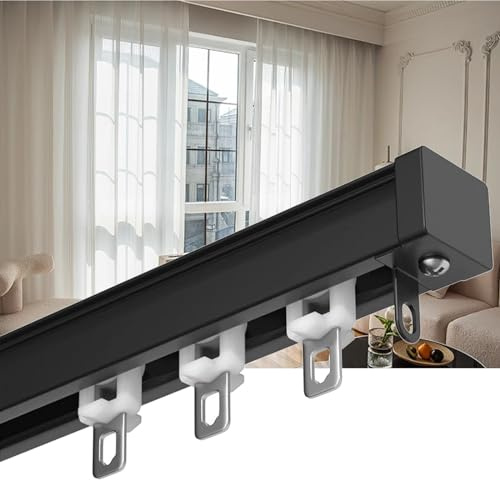 Ceiling-Mounted Curtain Rail, Aluminum Curtain Track (120-560cm) for Room Divider, Soundproofing Panel, Smooth Operation - Ideal for Home & Office Use