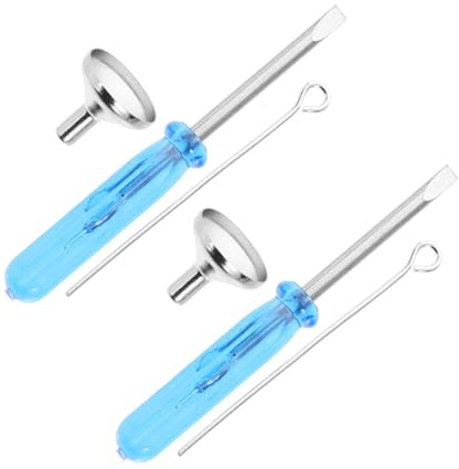 HIAKDOFT 2 Ensembles Kit Entonnoirs Mini INOX pour Remplissage Urne Crémation Bijoux avec Mini Entonnoir et Tournevis Bleu Accessoires Précis pour Petits Orifices de Pendentifs et Colliers