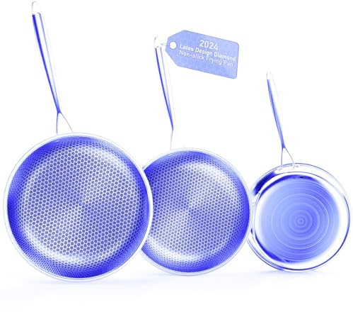 Set di padelle antiaderenti ibride, set di 3 padelle da 26, 28 e 30cm, manico Stay-Cool, senza PFAS, adatto a tutti i tipi di piani cottura, compresi quelli a induzione (MF1)