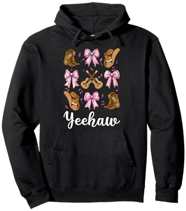 Yeehaw Guitare Western Southern Country Music Cowgirl Sweat à Capuche