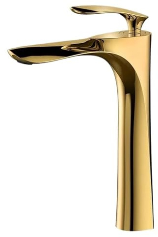 Basin Faucet For Hot And Cold Water Household Use Raised Washbasin Countertop Basin Single Hole Faucet(Silvery High)