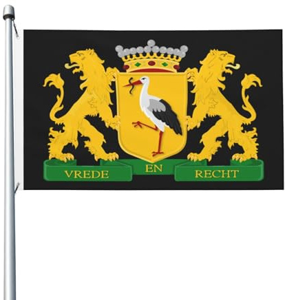 Bandera De Jardín Escudo De Armas Del Municipio Neerlandés De La Haya, Holanda Meridional Banderas De Balcón Duradera Bandera De Exterior Resistente Uv Banderas De Patio 90X150 Cm