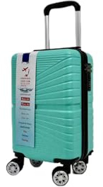 Ryan Air Wizz Air Approved Hardcase Suitcase with Detachable 360 Degree Spinner Wheels - 40x20x25 - Lightweight Ideal for Short Trips - Secure Combination Lock (Turquoise)