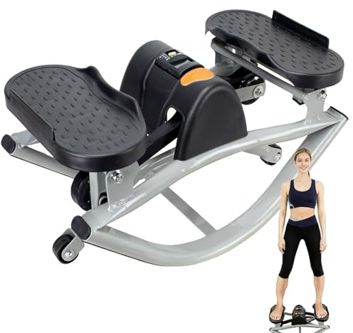 Rock Stepper,Fitness Stepper,mini Step Machine Workout for Legs & Glutes,Portable Exerciser with LCD,Side to Side Exercise Machine,Stair Stepper,Low-Impact Glutes,for Home, Apartment and Dormitory