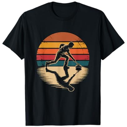 Bandera Americana Curling Camiseta Rizador Piedra Deslizante Camiseta