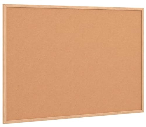 Pizarra de corcho con marco de pino macizo de 80 x 55 cm, autorreparable, tablón de anuncios para oficina y oficina en casa, tablón de notas y tablero de notas para organización y planificación