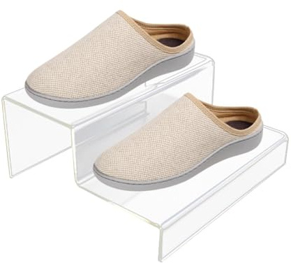 Nuyhadds Espositore versatile in acrilico per oggetti da collezione, espositore a 2/3 strati, espositore per scale, alzate per barrette di cioccolato per gioielli e scarpe