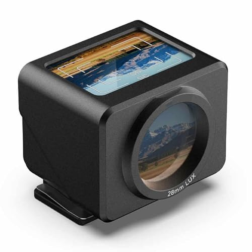 Optical Waist Level Viewfinder, Camera External Optical Viewfinder with Detachable Anti-glare Hood, Adjustable Hot/Cold Shoe Interface for Precise Framing and Improved Shooting Experie black 28/35/50