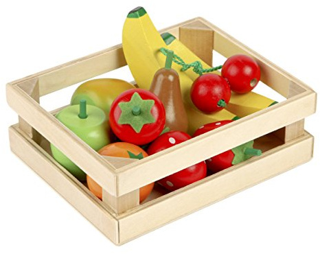 Tidlo Wooden Fruit Salad - Play Food Set, 6 H x 12 W x 15 D cm