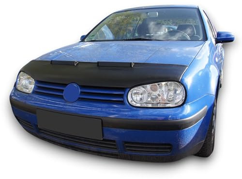 AUTO-BRA AB-00001 Motorhaubenschutz Kompatibel mit VW Volkswagen Golf 4 MK4 Haubenbra Steinschlagschutz Tuning Bonnet Bra aus Wetterbeständigem Kunstleder Schwarz