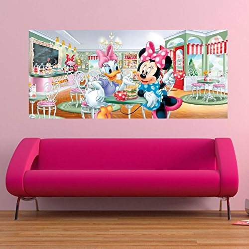 AG Design FTDh 0644 Minnie Maus Daisy Disney, Papier Fototapete Kinderzimmer - 202x90 cm - 1 Teil, Papier, multicolor, 0,1 x 202 x 90 cm, Bunt