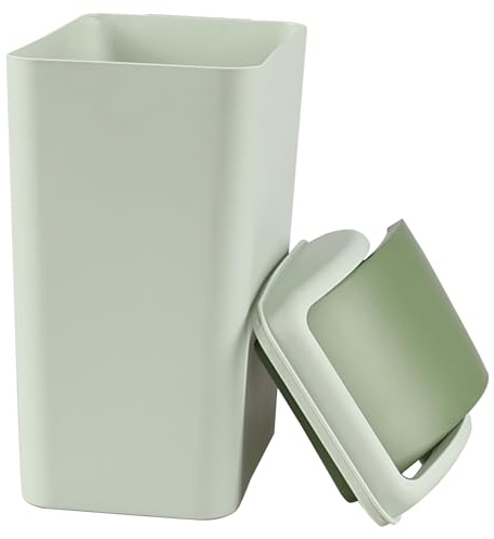 Nicesh 4.5 Gallon Trash Can with Swing Lid, Plastic Swing Top Trash Can (Green)