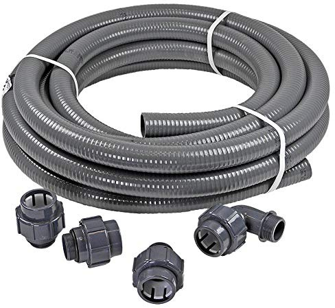 Pool- Anschluss-Set 12,0 m Flexfit Flexibler PVC Druckschlauch Ø 50mm + Fittinge