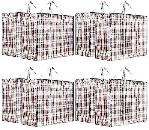 Deco Express Storage Bag, Jumbo Travel Organizer Tasche mit stabilem Reißverschluss und Griffen, große garment bag, vielseitige klamotten aufbewahrung Tasche, 76 x 59 x 24 cm, 8er-Pack