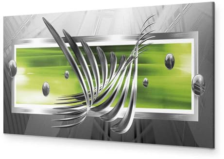 murando - Leinwand Bilder Abstrakt 120x40 cm Vlies Leinwandbild 1 tlg Kunstdruck modern Wandbilder XXL Wanddekoration Design Wandbild Wohnzimmer Wand Bild Panoramabild - grau grün a-A-0344-b-b