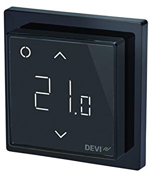 DEVIreg Smart WiFi Raumthermostat NTC 15k Digital für Fußbodenheizung elektrisch WLAN Thermostat Unterputz App-Steuerung Temperaturregler Touch Display schwarz 140F1143