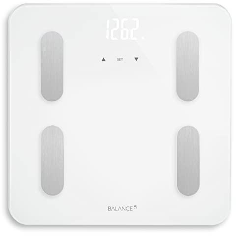 Greater Goods Balance Body Composition Glass and Plastic Personal Scale (White)