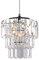 PS02CLR Abat-jour moderne en cristal, lustre chromé à 3 niveaux en acrylique cristal avec gouttelettes effet bijou transparent, cadre chromé et perles transparentes