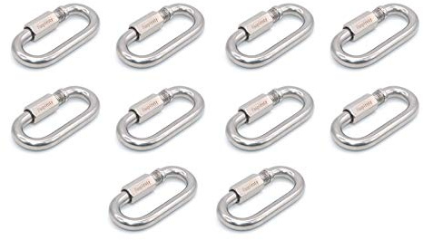 10 pcs M3.5 Locking Carabiner Clip Small Quick Link Chain Connector Lock Ring Keychain Buckle