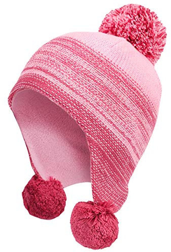 Marhatter Mädchen Wintermütze Strickmütze Kindermütze Bommelmütze Modern Earflaps Mütze Ohrenklappen mit Bommeln