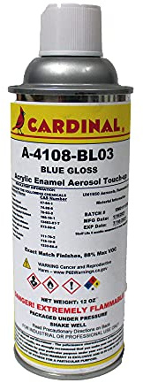 A-4108-BL03: Blue Gloss Powder Coating Touch-Up Spray Paint | Car Parts and Repair Refinishing Clear Coat for Permanent Sealing of Coated Surfaces