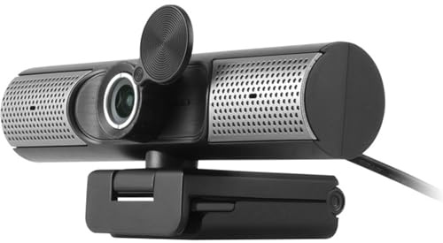 Aluratek HD 1080P Webcam, USB-C/USB-A, w/Built-in Speakers & Mic,Black,AWCS06F
