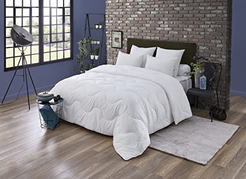 DODO - Couette Tempérée Polyester Topcool 240x260 cm - Convient 2 Personnes - Tissu 100% Polyester Dont 60% Topcool - Garnissage Fibre Circul'Air - Lavable en Machine à 40°C