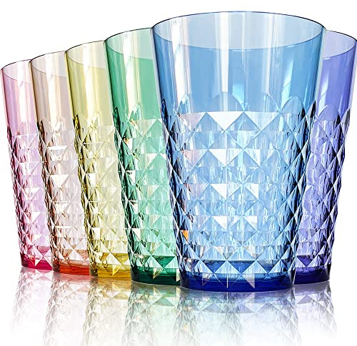 SCANDINOVIA - 950ml Unbreakable Premium Iced Tea Drinking Glasses Tumbler (Set of 6) - BPA Free Super Grade Acrylic Plastic Cups - Dishwasher Safe, Juice, Beverages, Drinks, Cocktails