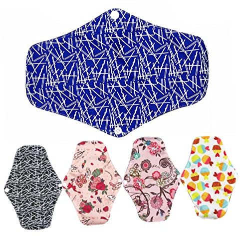 COLLBATH 5stücke Wiederverwendbare Menstruations-baumwollbinden Aus Atmungsaktivem Bambuskohle- Waschbare Hygienische Einlagen Für Frauen Saugstark Faltbar Portable Perioden-pads