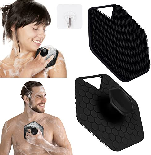 URAQT Soft Silicone Shower Brush, Body Scrubber Bath Brush for Deep Cleansing, Gentle Exfoliating Massager Skin Care Face Scrubber for All Kinds of Skin Women Men Baby, Lather Nicely, 1 Packs of Skin