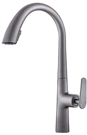 Einhebel-Waschtischarmaturen, warm und kalt, Badezimmer-Waschtischarmatur mit herunterziehbarer Brause, Spültisch-Mischbatterie, 360° drehbar, Küchen-Mischbatterie, Messing, für Toilette und