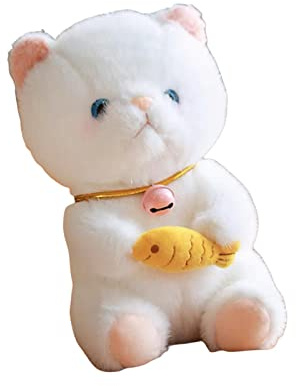 harayaa Peluche Chat, Figurine Animale, Adorable Compagnon pour Bébé, Ornement, Coussin Câlin Chat, Peluche pour Chambre, Voiture, Canapé, Garçon, Fille,