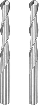 sourcing map 2Stk. Kugelkopffräser Schaftfräser Kugelnase Schnellstahl 2 Flötenfräser 4mm Dmr. 25mm Schnittlänge 4mm Schaft