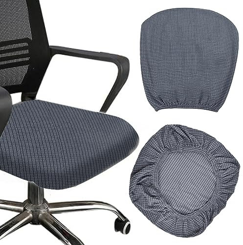 HAOMEEDUO Sitzbezug Stuhl Stuhlüberzug Bürostuhl Bezug Stretch Stuhlhussen Drehstuhl Stuhlbezug Sitzfläche Waschbar Bürostuhlabdeckung Schonbezüge für Esszimmer Büro Bar (2 Stück,38-50cm,Grau)