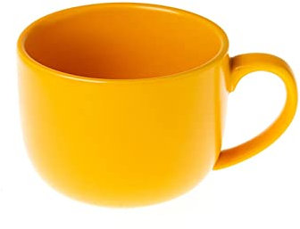 UCCE Coffee Mug Breakfast Cup Oatmeal Cup Large Capacity Ceramic Mug Household Water Cup Microwaveable Milk Cappuccino Cups (Yellow)