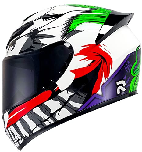 DXDRT Casco per Biciclette per Motociclisti A Faccia Piena Leggera con Visiera Color/Posteriore Sport Sport Motociclisticate per Le Corse Casco Moto Casco per Uomini Adulti Donne,Joker,XL